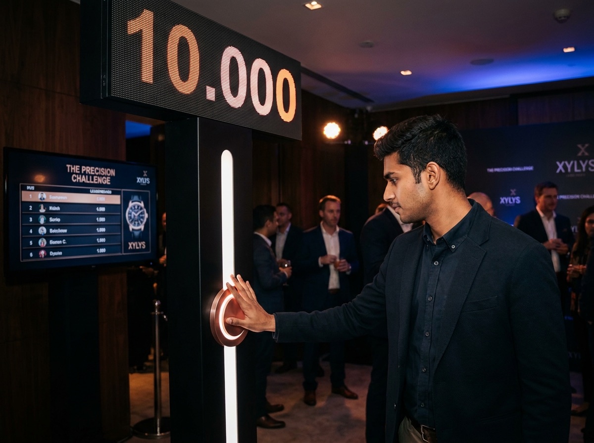 The Precision Challenge game wall in use