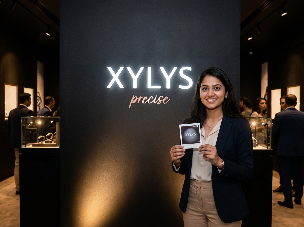 A visitor holding a branded instant photo keepsake